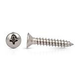 MAIN ST COLLECTIVE 100Pcs Chrome Sheet Metal Screws - 8 x 3/4' #8 Head Phillips Oval Hd | Auto Fasteners Set for Automotive, Car, Trim, Chromed Finished Bolts & Vehicle Accessories