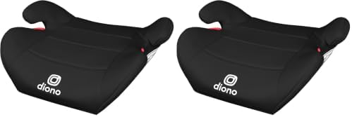 Diono Solana Lite Backless Booster Car Seat, Lightweight & Portable for Travel, Machine Washable Covers, 40-100 lbs, Black Storm (Pack of 2)
