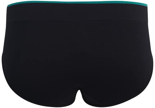 Reebok Womens Underwear, Seamless Hipster Briefs Underpants, 5 In 1 Pack, All Black, Large #TOP5