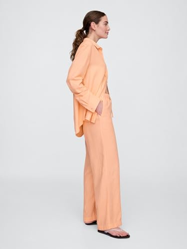 Image of Gap Womens Wide Leg Linen Pull on Pant