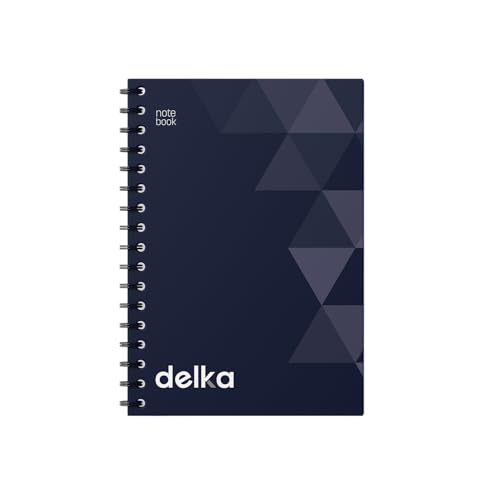 delka A4 Wirebound Notebooks, Ruled Pages, Durable Spiral Binding, Premium Quality Paper for School, Office, and Note-Taking Versatile (Navy, Pack of 1)