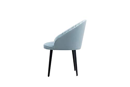 Chaise de salle à manger DRAPE réglable en velours bleu pour corriger votre posture