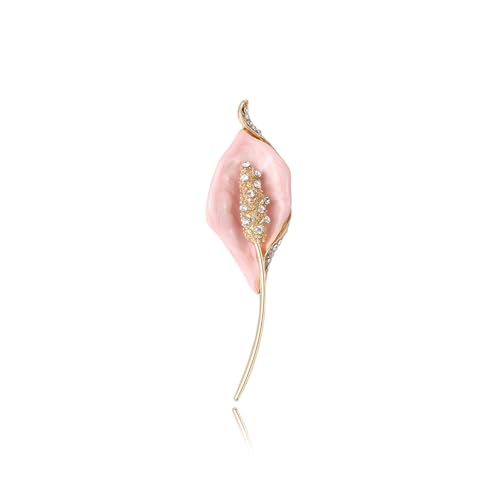 Image of Calla Lily Brooch for Women Enamel Calla Lily Lapel Pins Jewelry Gifts for Mom Wife Elegant Dress Accessories