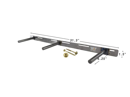 32 Inch Floating Shelf Bracket - Hidden Shelf Bracket With 150 Lb Weight Capacity - Invisible Design For Shelves 32 Inches And Longer - Heavy Duty 3/4 Inch Solid Steel Support Rods - Made In The Usa #TOP1