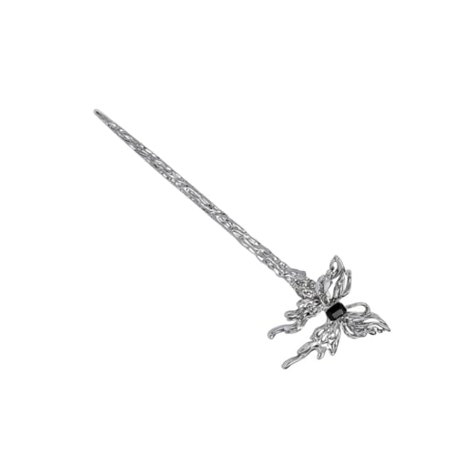 TOVINANNA ヘアピン hair stick butterfly ヴィンテージ髪箸 蝶の爪 蝶の髪の爪 ヘアフォーク 女性用ヘアアクセサリー 合金の髪のフォーク Silver