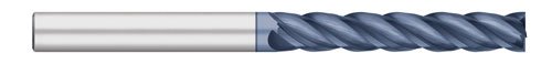 Titan TC24411 Solid Carbide End Mill, Extra Long Length, 4 Flute, Square End, ALCRO-Max Coated, 3/8