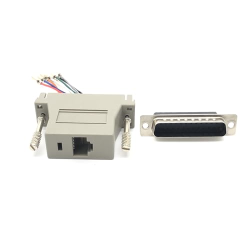 Elecbee Varón DB25 a RJ45 hembra del conector RJ45 al estándar D-Sub 8&25Pin recto