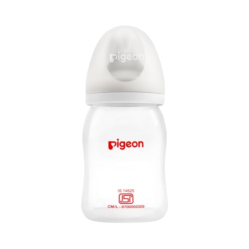 Image of Pigeon Softlatch 2.0 Wide Neck Feeding Bottle 160ML | Baby Milk Bottle for 0 Months to 3 Years | BPA-Free, Anti-Colic, Nipple Collapse-Resistant | Feeding Bottle for Kids & Toddlers (Natural Hood)