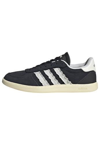 adidas Femme BREAKNET Sleek Shoes, Core Black/Core White/Warm Vanilla, 39 1/3 EU