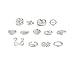 Fyvos Chunky Gold Stackable Rings Set 14K Gold Plated Adjustable Statement Ring Knuckle Thumb Stackable Open Rings Set Fashion Jewelry for Women (Silver)