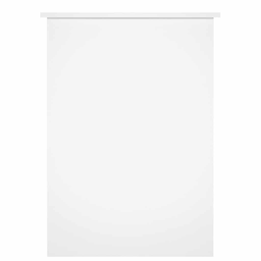 Biurko 100 x 55 x 75 cm drewno wykończone na wysoki połysk białe z półkami