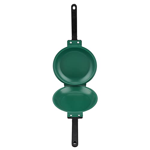 Double Side Pan, Haofy Double Side Pancake Griddle Molds Non-stick Ceramic Coating Flip Frying Pan Pancake Maker Household Kitchen Cookware (Green)