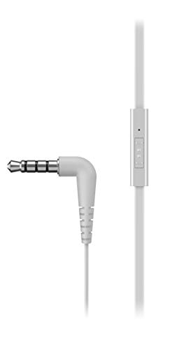 Image of Panasonic Extra Bass in-Ear Wired Earphone with Tangle Free Flat Cable, No-Fall Double Hold in-Ear Design, in Line Remote with Mic (RP-TCM130GEW, White)