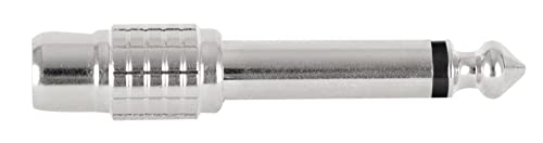 Pronomic Adattatore CFJM - Cinch/RCA femmina a Jack Mono 6,3mm maschio - Pronto all’uso e cablato - Costruzione robusta - Custodia in metallo