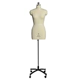Weibliche Schneiderpuppe, verstellbare Kleiderform mit Rädern zum Schneidern von Kleidern, Blusen & Drapieren