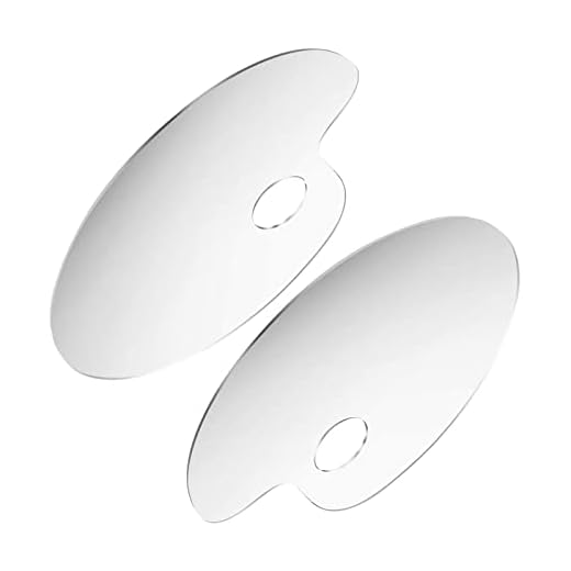 2 Piezas Paleta de Pintura Acrílico Transparente,Ovalada Paleta de Pintura al Óleo Antiadherente,Paleta De Arte para DIY Art Pintura Artesanal 25x15cm