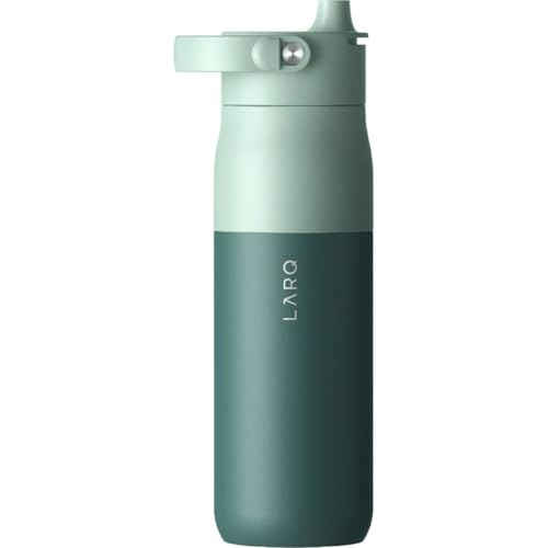 LARQ Bottle Swig Top 34oz - Insulated Stainless Steel Water Bottle With Built-In Silicone Handle | BPA Free | Reusable Water Bottle for Sports, Gym, and Travel, Eucalyptus Green