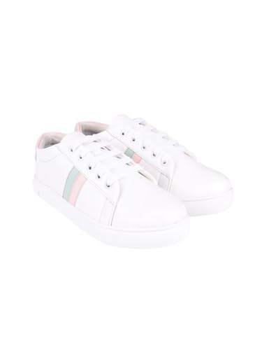 Girls Sneakers, White, 9 US