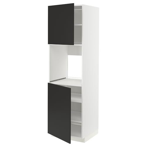 ProTuning HOMEMETOD Horno de cabina alta con 2 puertas/estantes, blanco/Nickebo antracita mate, 60x60x200 cm