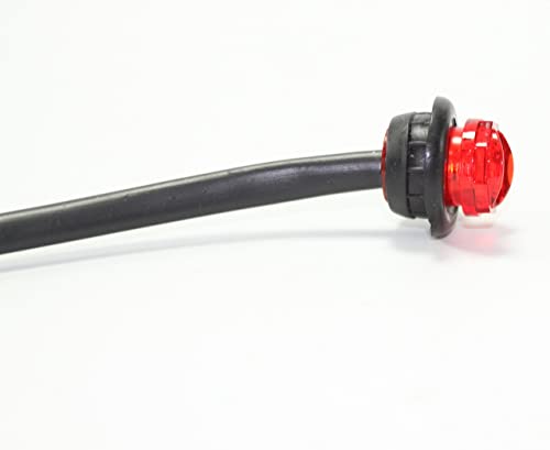 5X 3/4" Mount Red Round Bullet Clearance Side Marker Indicator Truck Trailer Mini Led Light #TOP5