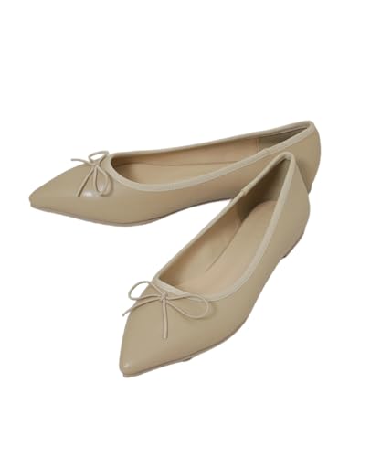 [ナノ・ユニバース] ポインテッドトゥ リボン フラット パンプス レディース 37 040 ベージュ 673-5233303