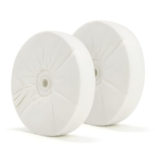 Image of SCOTTCHEN Buffing polishing Wheels Soft Flannel 8 inch (40 Ply) for Bench Grinder Buffer with 5 /8 inch Arbor Hole - 2 Pack