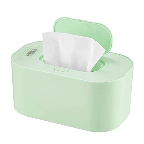 Hemore Dispensador de toallitas para bebés, 40 ℃ -60 ℃ Toallitas húmedas de bebé Ajustables, Caja de Calentador de toallitas de pañales portátiles para Viajar en automóvil (Verde)