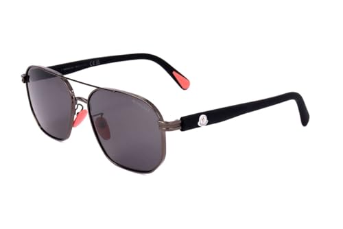 Image of Moncler Flaperon Sunglasses ML0242H 08A Gunmetal /Black 56mm