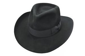 Black Men'S Wool Felt Crushable Indiana 