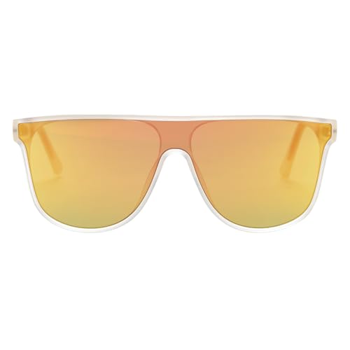 FEISEDY Flat Top Sunglasses for Women Men Trendy Square Frame Sunglasses Designer Shades UV 400 Protection B01702