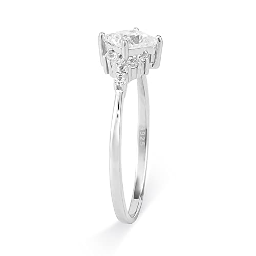 Princess Cut 3A Cubic Zirconia Engagement Rings 925 Sterling Silver Wedding Ring for Women 18K White Gold Plated Promise Bridal Ring for Her4