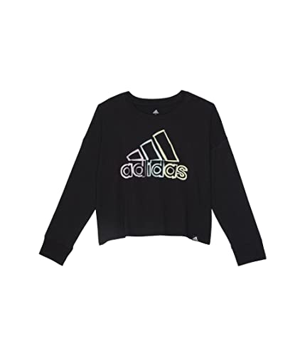 adidas Girls Long Sleeve Cotton Crewneck Bos T-Shirt