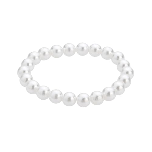 FORUBUS 1920s Flapper Style Faux Pearl Stretch Bracelet – 1/3/4 Rows White Pearl Bracelet - Elegant Bridal Wedding Jewelry- Party Prom Jewelry