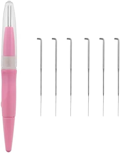 Needle Felting Pen MTQY Pink Pen Style Needle Felting Tool with 3PCS Needles Acupuncture Pen Wool Felt Poke Embroidery Punch Needle Wool Felting Needle Tool