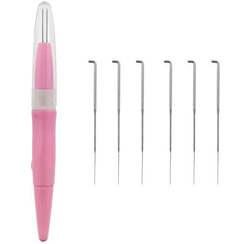 Needle Felting Pen Mtqy Pink Pen Style Needle Felting Tool With 3Pcs Needles Acupuncture Pen Wool Felt Poke Embroidery Punch Needle Wool Felting Needle Tool #TOP2