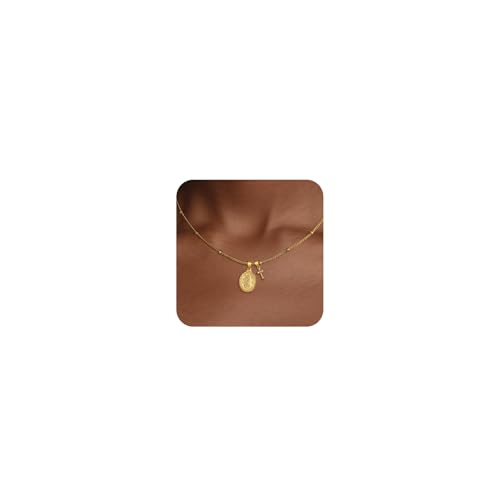 18K Gold Plated Virgin Mary Necklace