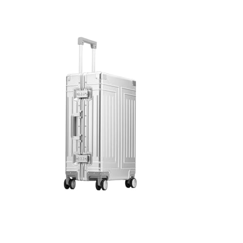 Wheel Speed Sensor Aluminum-Magnesium Alloy Travel Suitcase Rolling Luggage 20/24/28 inch Trolley Luggage Carry-On Cabin Suitcase ABS Wheel Speed Sensor Front(Blue,28")2