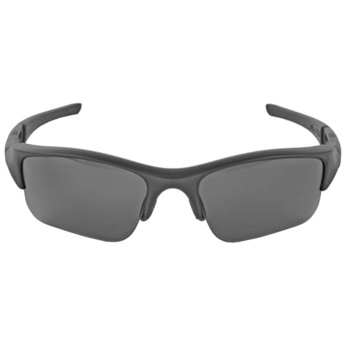 Oakley Men's OO9009 Flak Jacket XLJ Rectangular Sunglasses, Matte Black/Grey Polarized, 63 mm