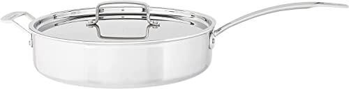 Cuisinart Mcp33-30Hn Multiclad Pro Triple Ply 5.5-Quart Saute Skillet, Sauté Pan W/Helper & Cover #TOP7