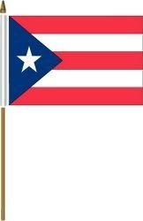 Puerto Rico Small 4 X 6 Inch Mini Country Stick Flag Banner with 10 Inch Plastic Pole Great Quality Polyester New