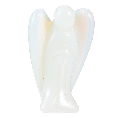 Cabilock Escultura De Ángel De Cuarzo Decoración De Angelito De Cristal para Hogar y Oficina