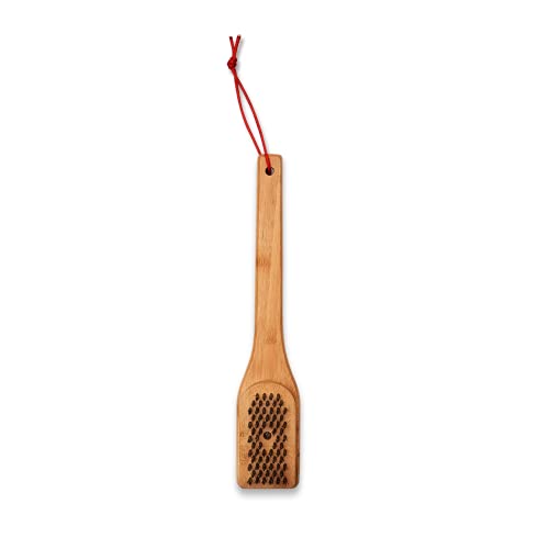 Weber Bamboo Grill Brush - Small, 30cm, with durable & rust-resistant stainless steel bristles, ergonomic handle, suitable for effective cleaning of all grills, sustainable material - Brown (6275)