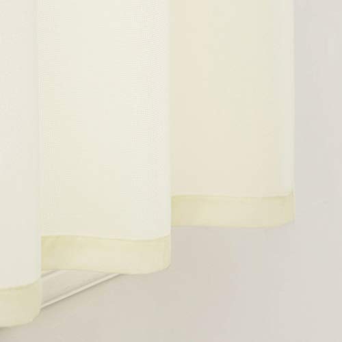 Upopo Ivory Tier Curtains 24 Inch Long Kitchen Linen Textured Half Window Curtains Over Sink Privacy Bathroom Cabinet Caravan Small Short Mini Basement Curtain Panels Grommet Top 2 Pieces #TOP6