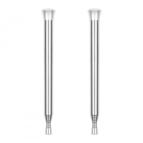 2 Stück Teleskop Blasrohr aus Edelstahl, Teleskop Schlag Feuerrohr, Silber Edelstahl Blasrohr Feuer Werkzeuge, Portable Lagerfeuerwerkzeug für Outdoor Survival Gadgets Camping Picknick