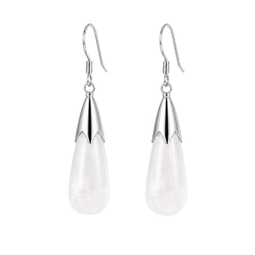 Clear Quartz Earrings for Women Crystal Dangle Drop Birthstone Jewelry - image 1