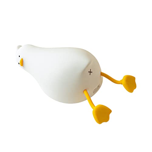 LED Nachtlicht, Cute Lying Duck Sleep Lights for Baby, Smart Bedside Lamp with Touch Sensor Timer, Silicone Rechargeable Duck Night Lights for Kids Bedroom