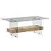 Safavieh Home Kayley Natural and Glass Coffee Table