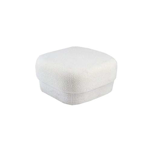 ATMRC Escabel Taburetes Cuadrados for sofá, Cubierta otomana, Taburete tapizado, Puff, Taburete for Cambiar Zapatos, Taburete Creativo for Sala de Estar Entrada(Blanc)