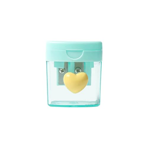Taille-crayon cœur vert double trou idée cadeau mignon rentrée