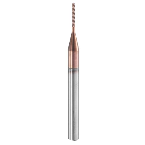 Image of HARFINGTON Ball Nose End Mill 4 Flute 1 /32 inch Diameter 1 /8 inch Shank Tungsten Carbide Tail Coated Spiral CNC Router Bits 1 /4 inch Cutting Length Single End Ball for Carving Engraving Grinding